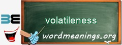 WordMeaning blackboard for volatileness
